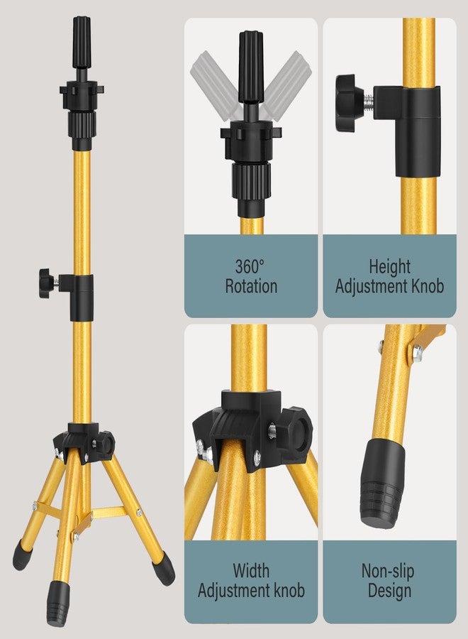 AliLeader Mannequin Head Stand 25 Inch Mannequin Head with Stand Adjustable Wig Head Stand Wig Stand Tripod for Mannequin Head (Mannequin Head Not Included) - Image 2